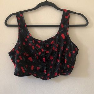 Corset top with cherries